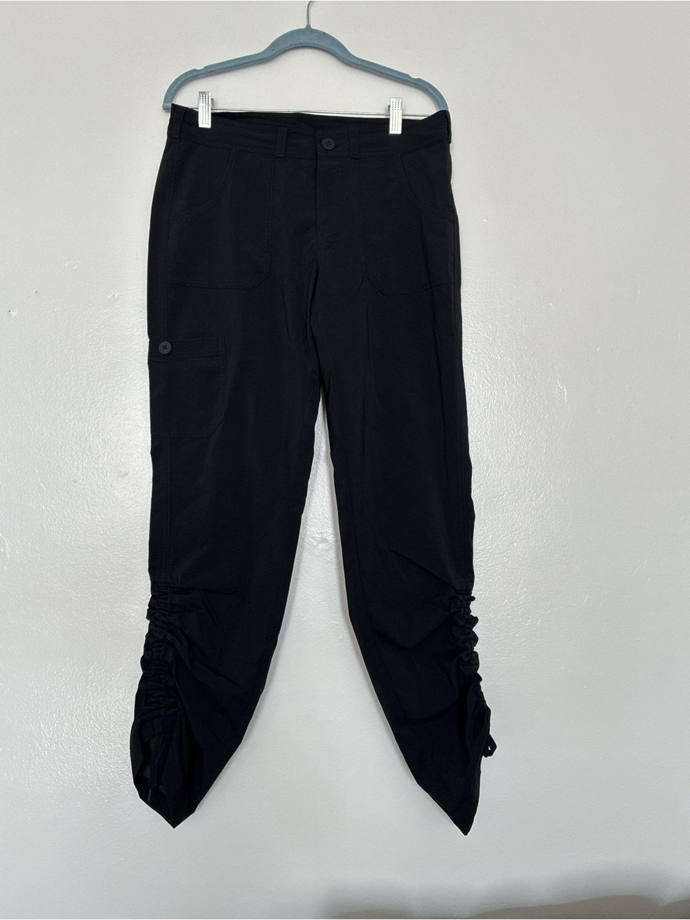 The North Face black cargo pants with ruched detailing